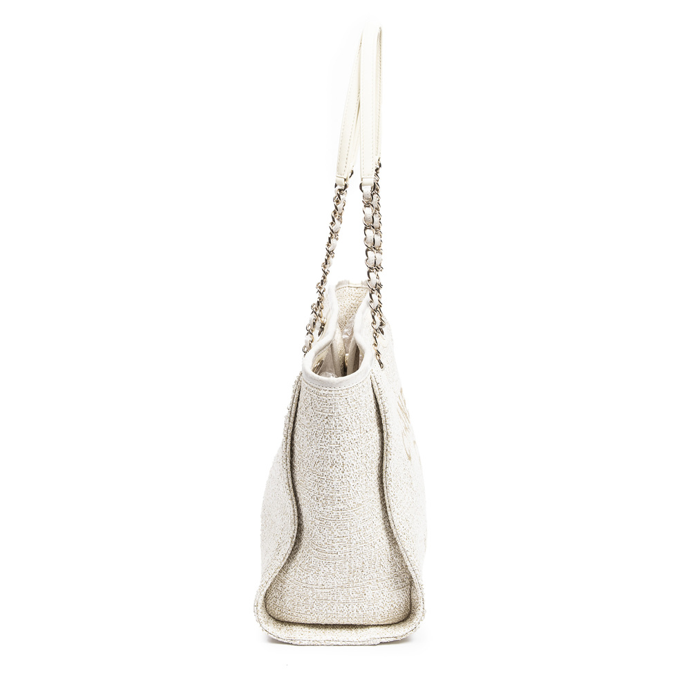 Chanel Small Deauville Tote   in Beige Tweed Canvas - Picture 4 of 4